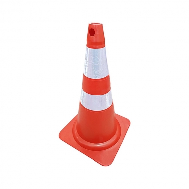 CONE FLEXÍVEL 75CM LARANJA COM REFLETIVO PLASTCOR