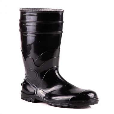 BOTA DE PVC CANO LONGO PRETA