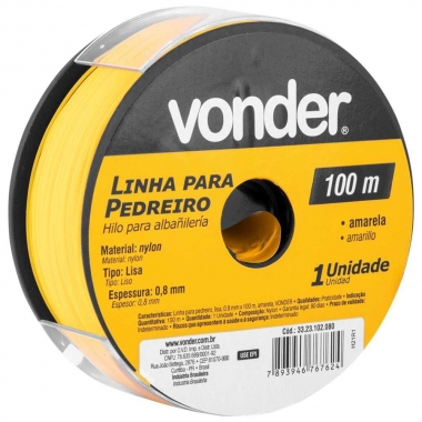 LINHA PARA PEDREIRO LISA AMARELA 100 M