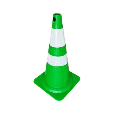 CONE FLEXÍVEL 75CM VERDE COM REFLETIVO PLASTCOR