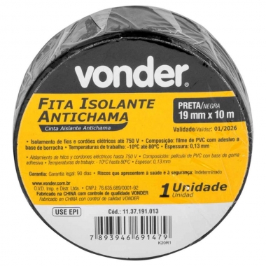 FITA ISOLANTE ANTICHAMA 19MM X 10M