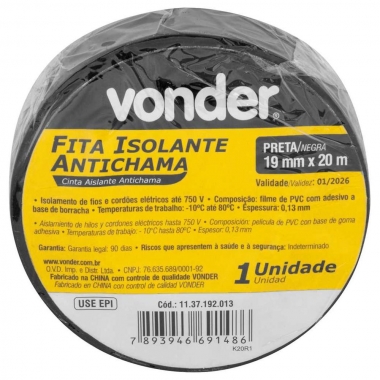 FITA ISOLANTE ANTICHAMA 19MM X 20M