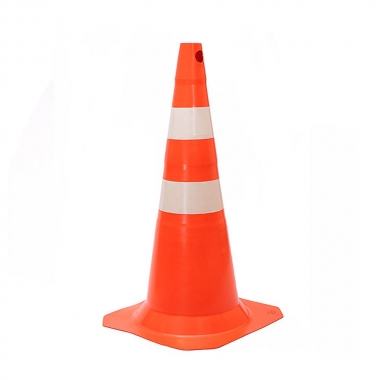 CONE RIGIDO 75 CM LARANJA E BRANCO PLASTCOR