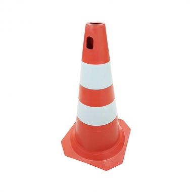 CONE RIGIDO 50 CM LARANJA E BRANCO PLASTCOR